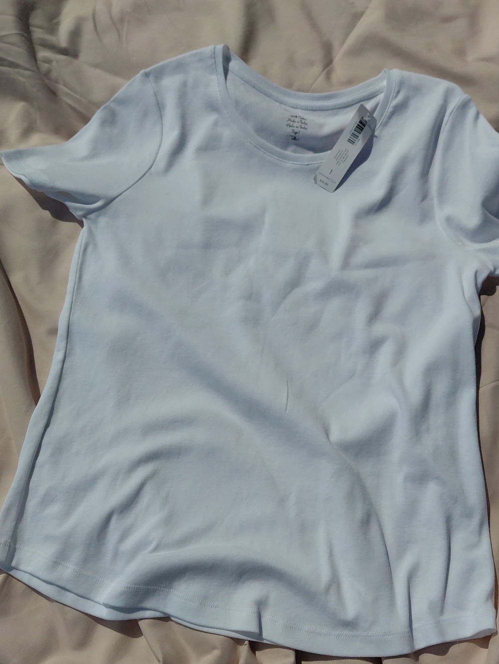 Chico's White Short-Sleeve Crewneck Tee